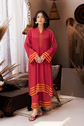 2-Pc Steple Silk Long Shirt With Steple Silk Qlot Trouser CPG22-80